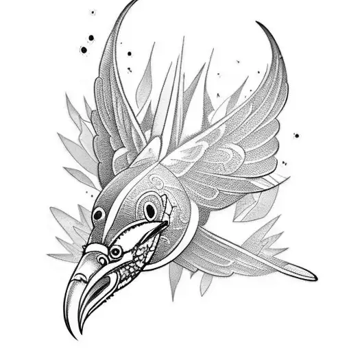 colibri azteca tattoo design idea