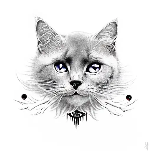 black cat, supernatural,gothic, woman,demon,witch,tarot card,cancer, tattoo design idea