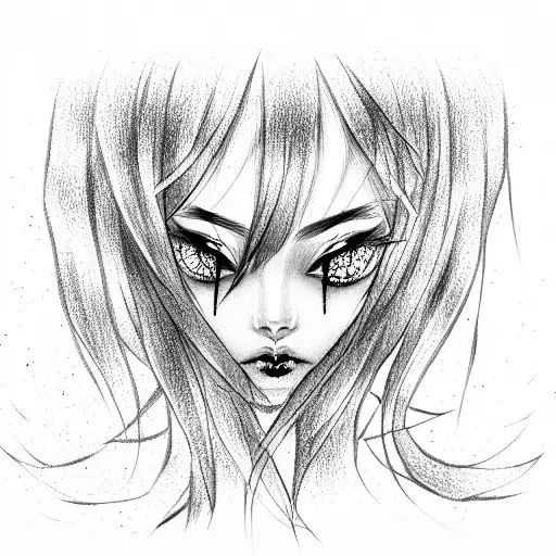 face anime tattoo design idea