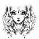 face anime tattoo design idea