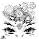 face anime tattoo design idea