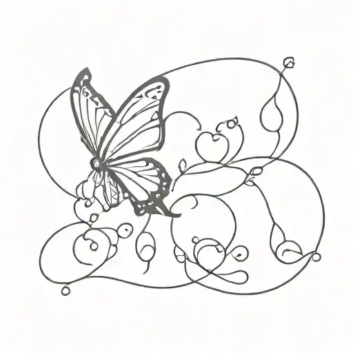 butterfly with heart tattoo design idea