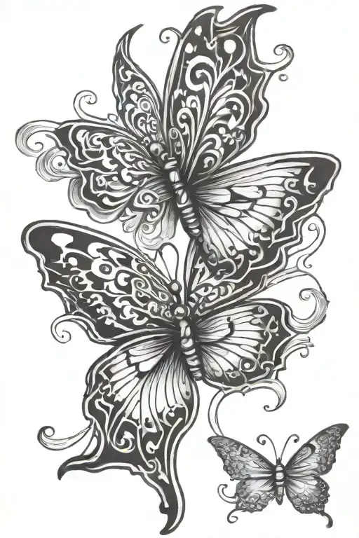 butterfly wings text Ali tattoo design idea