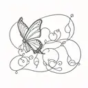 butterfly with heart tattoo design idea