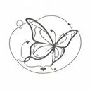 butterfly with heart tattoo design idea