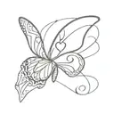 butterfly with heart tattoo design idea