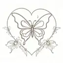 butterfly with heart tattoo design idea