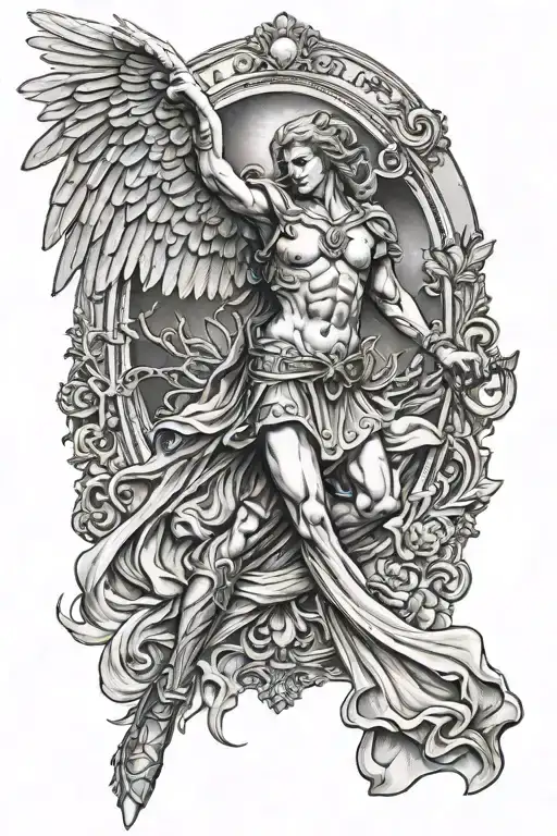 arch angel michael tattoo design idea