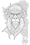 king monkey tattoo design idea