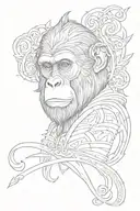 king monkey tattoo design idea