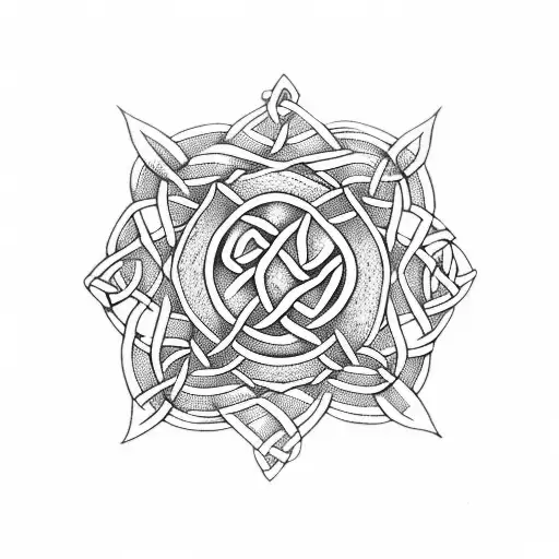 Celtic father daughter knot tattoo design idea