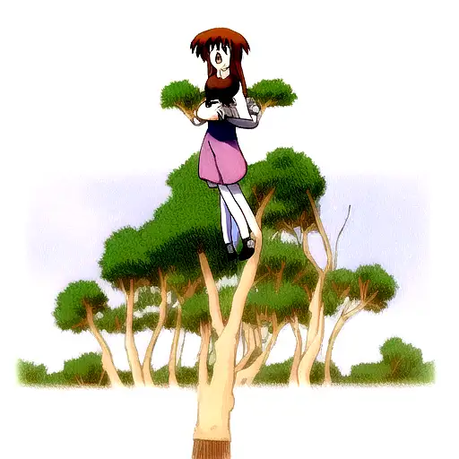 tree hugging girl with animals tattoo design idea