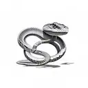 snake eating itself tattoo design idea