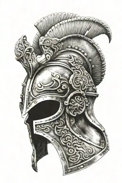 coliseum gladiator helmet adorned tattoo design idea