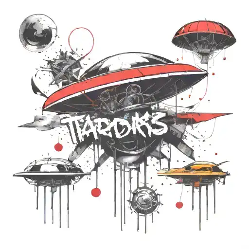 add 1of1 in red writing  tattoo design idea