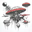 add 1of1 in red writing  tattoo design idea