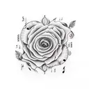 A new-school design featuring colorful lips with musical notes as the lipstick tattoo design idea