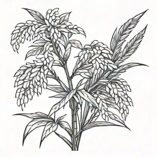 rice plant tattoo design idea