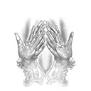 praying hands tattoo design idea