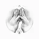 praying hands tattoo design idea