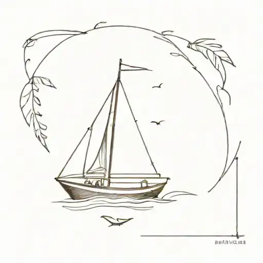 baby gorilla on a small sailboat tattoo design idea