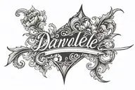 Danielle name written tattoo design idea