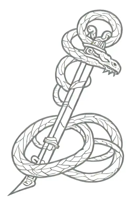 sword and snake tattoo design idea