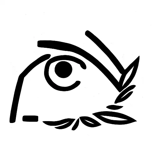 greek god with eyes covered by rectangle tattoo design idea