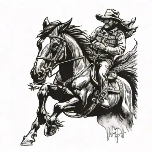 western bronco tattoo design idea
