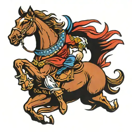 western bronco tattoo design idea