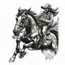 western bronco tattoo design idea