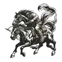 western bronco tattoo design idea