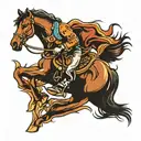 western bronco tattoo design idea