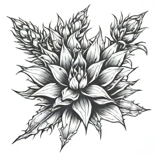 agave plant tattoo design idea
