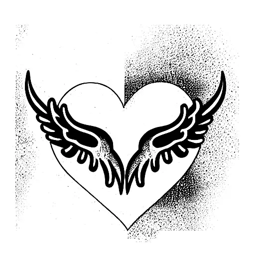 heart with wings tattoo design idea