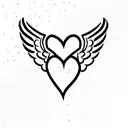 heart with wings tattoo design idea