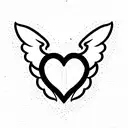 heart with wings tattoo design idea