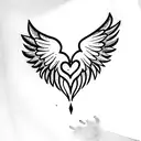 heart with wings tattoo design idea
