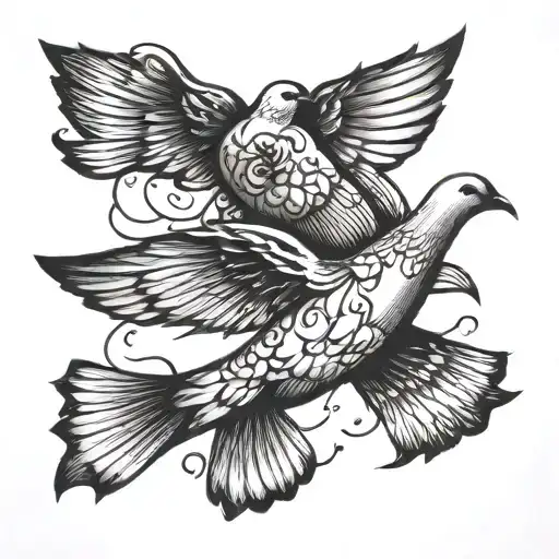 3 dove fly away tattoo design idea