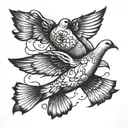 3 dove fly away tattoo design idea