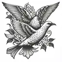 3 dove fly away tattoo design idea