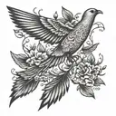 3 dove fly away tattoo design idea