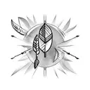 arrow with feathers  tattoo design idea