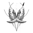 arrow with feathers  tattoo design idea
