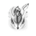arrow with feathers  tattoo design idea