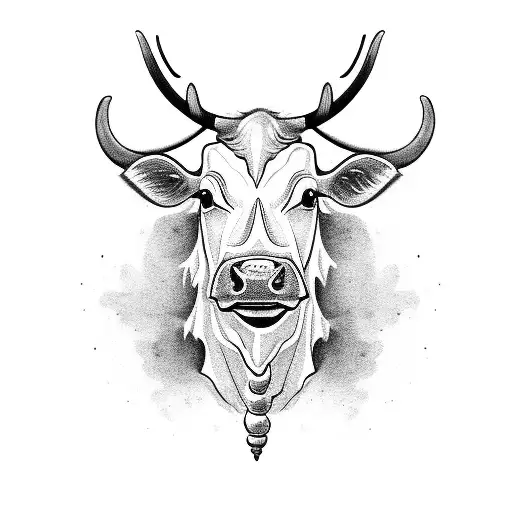 a cow ghost that says moo tattoo design idea
