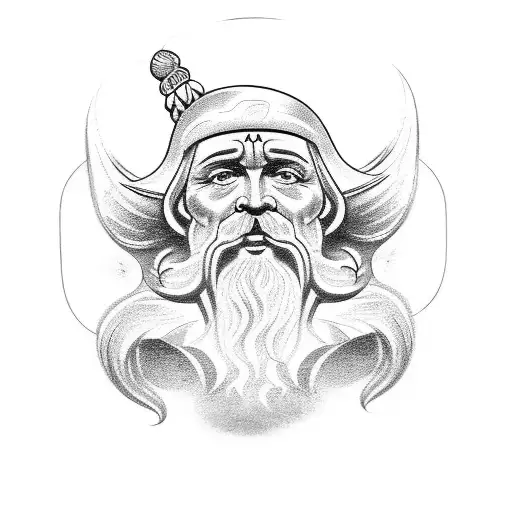 God perun in oak tree tattoo design idea