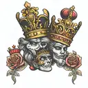 king and queen crown tattoo design idea