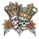 king and queen crown tattoo design idea