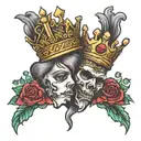 king and queen crown tattoo design idea